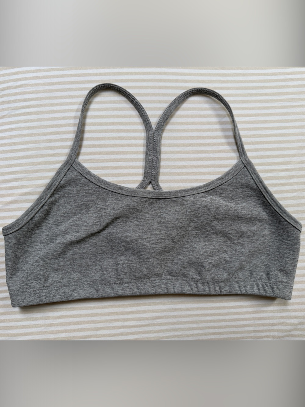 VGUC Beyond Yoga Gray Spacedye Slim Racerback Bra - True Gray Heather, Large